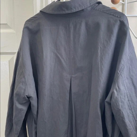 Haider Ackermann Silk Linen Blend  Trench Coat Charcoal Grey - XL - Picture 6 of 10